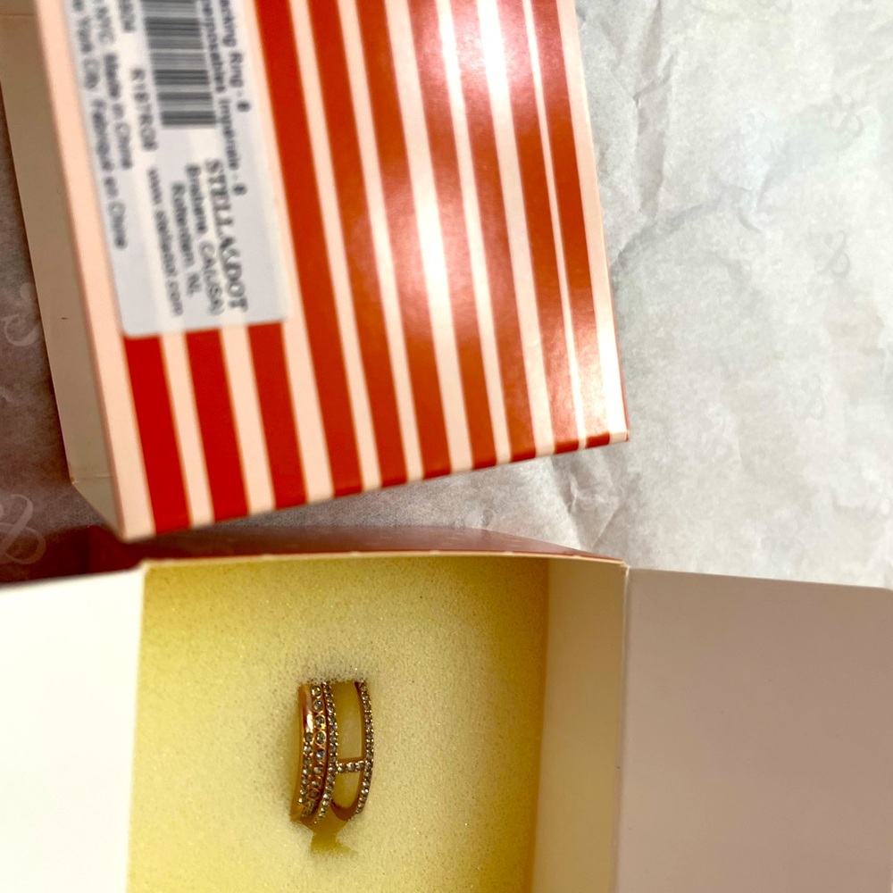 Stella & Dot Imperial Stacking Rose Gold Rings Size 8